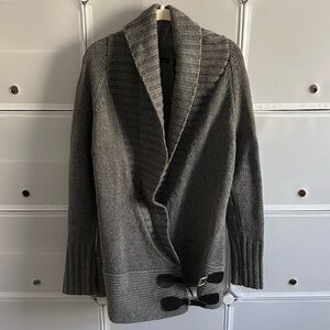 Gray Buckle Sweater